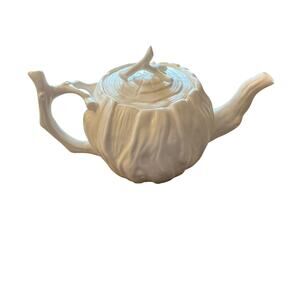 Blue Pheasant Willa White Porcelain Teapot Faux BoisTree Trunk  NEW